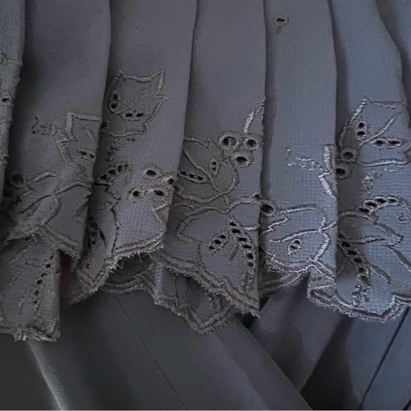 Vintage Ralph Baker Dress Navy Blue Pleated Skirt Chiffon Midi Dres Midi Size 6 - Picture 15 of 16